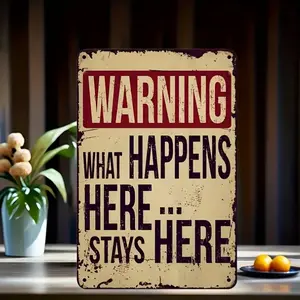 Funny Rusty 2025 "What Happens Here Stays Here" Metal Tin Sign, 8X12'', Vintage Wall Art, Rustic Decor For Home, Office, Restaurant, Bar, Cafe, Garage