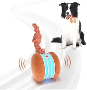 Interactive Dog Toys, Random Path Electric Automatic Moving and Rolling Dogs Toy with Rope for Small Medium Large Dogs, Motion-Activated Dog Stimulation Toy for Boredom Relief (Orange) outdoorfun