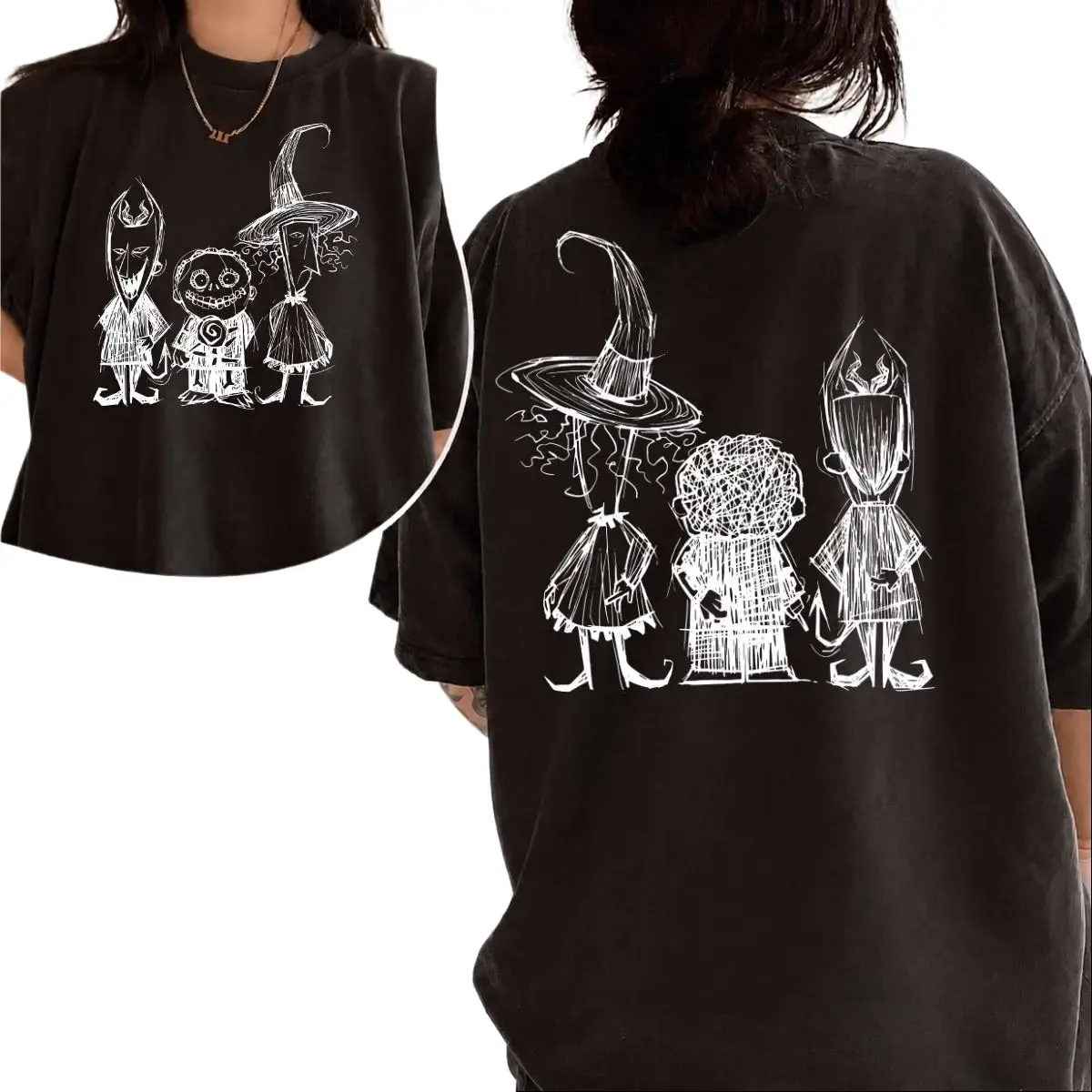 Nightmare Before Christmas Lock Shock Barrel Oogiiie's Boys T-Shirt, Halloween Party Family Gift, Halloween Character Tee