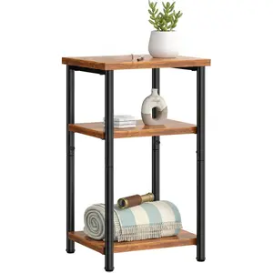 3 Tier Side Sofa Tables for Small Space, Storage Shelf, Nightstand with Adjustable Feet for Living Room, Office, Bedroom 3 Tier Side Sofa Tables for Small Space, Storage Shelf, Nightstand with Adjustable Feet for Living Room, Office, Bedroom