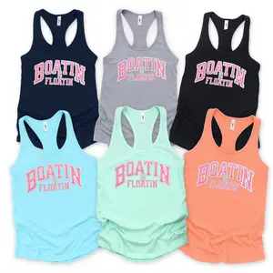 Boatin & Floatin Tank Top WOMENS FIT Racerback Cotton