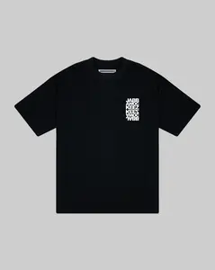 Mirrored 3 Stack Tee  Black