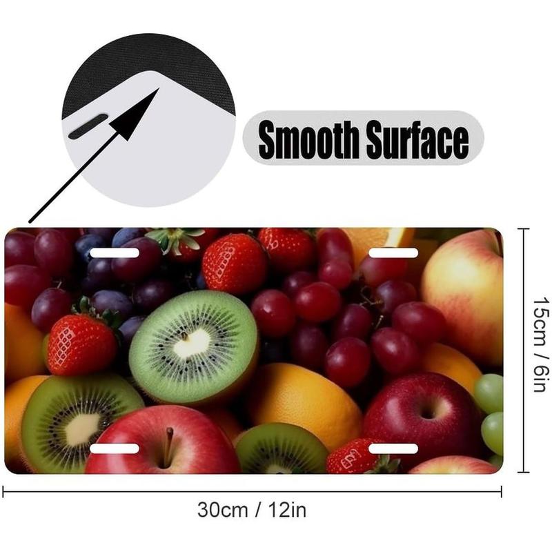Fresh Fruits And Vegetables License Plate Frames for Women Universal Aluminum Us Car Tag Frame Personalized License Plate Cover with 4 Holes Cute Car Plates Frame Rustproof Front Plates Holder 6x12 In