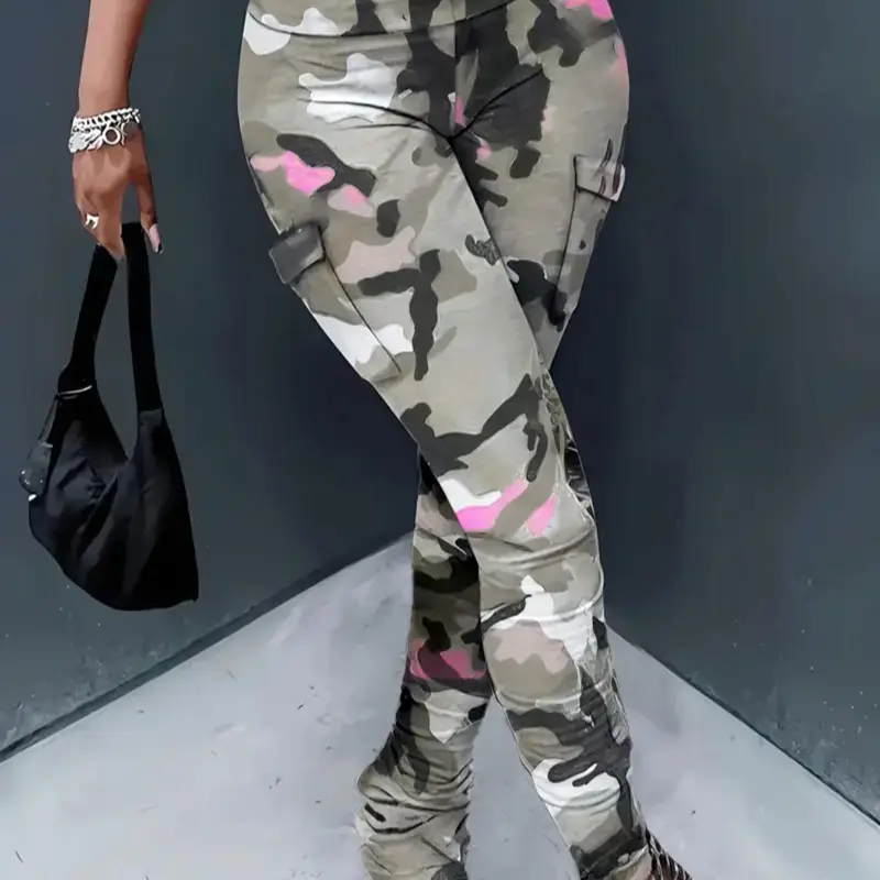 Women's Slim-Fit Pants with Pockets, Stylish Casual Flare Leg Trousers, Relaxed Wear, Trendy Street Style Bottoms, Casual Streetwear Pants, Casual Fashion Bottoms