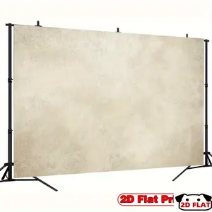 2D Flat Banner 1pc, Light Beige Cloudy Sky Backdrop Banner Sturdy Black Metal Stand - Elegant Pastel Cloud Design Photo Booth Background Birthday, Wedding, Christmas Decorations - Heavy - Duty Banner - No Elect