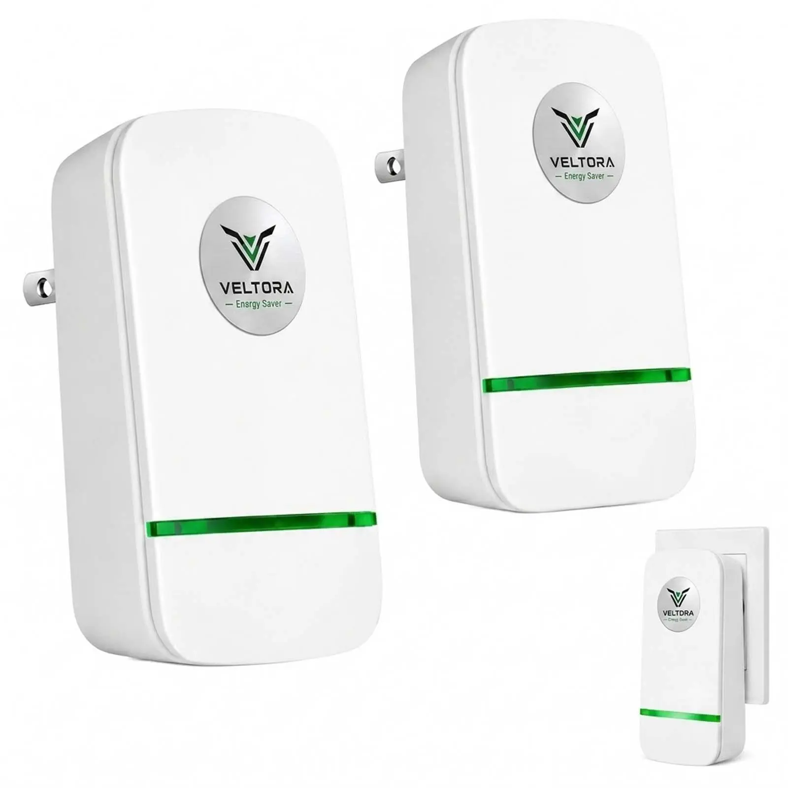 VELTORA Plug-In Power Box 2 Pack, Compact US Standard Wall Plug Housing, 90-250V Wide Voltage Input, Simple No-Wiring Plug-In Design, Flame-Retardant ABS Casing, for Home Office Bedroom Kitchen Living Room Apartment Dorm, Dry Indoor Use, PortableHousehold