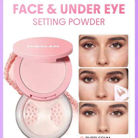 【FREE SHIPPING】SHEGLAM Insta Ready Face and Under Eye Setting Powder Duo Multitasking Double Duty Oil Control Brightening Loose Powder Long Lasting