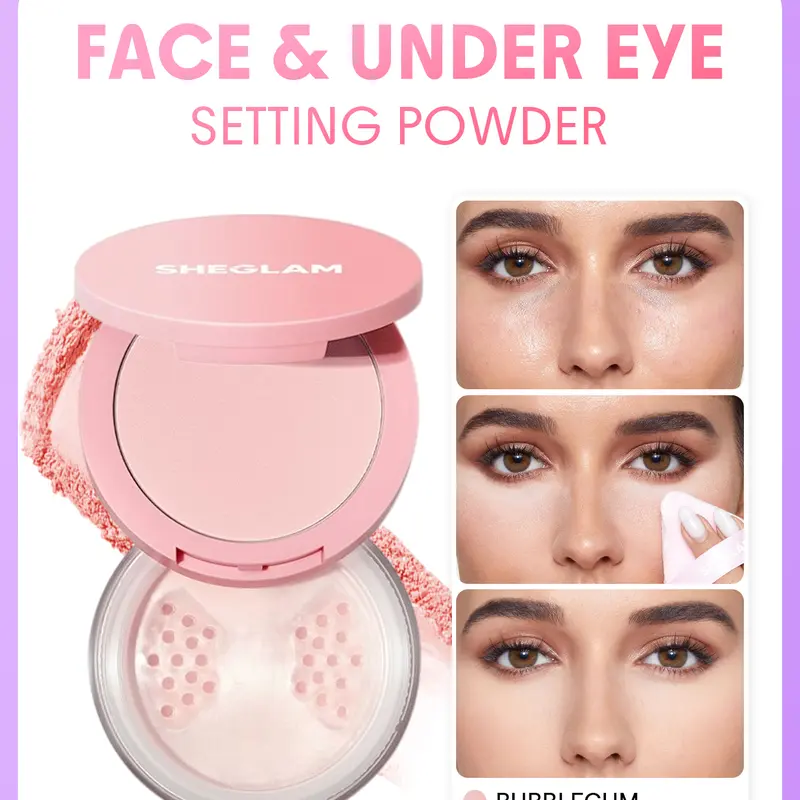 【FREE SHIPPING】SHEGLAM Insta Ready Face and Under Eye Setting Powder Duo Multitasking Double Duty Oil Control Brightening Loose Powder Long Lasting