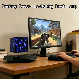 Floating Block Lamp – Levitating LED Night Light for Gaming Room quirky Decor & Gamer christmas Gift birthday