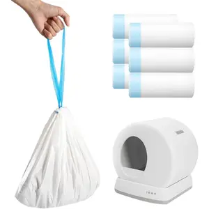 120pcs Cat Litter Bags for MeoWant MW-SC01/MW-SC02/MW-LR01 Self-Cleaning Cat Litter Box Liner, Automatic Self Cleaning Cats Waste Bags for Self-Cleaning Cats Liners with Drawstring Pet Waste Boxes Bag