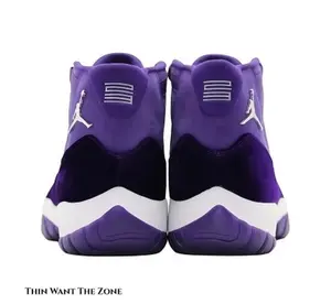Brand New High Top Retro Basketball Shoes Deep Purple Velvet Suede Lace-Up Sneakers With Box