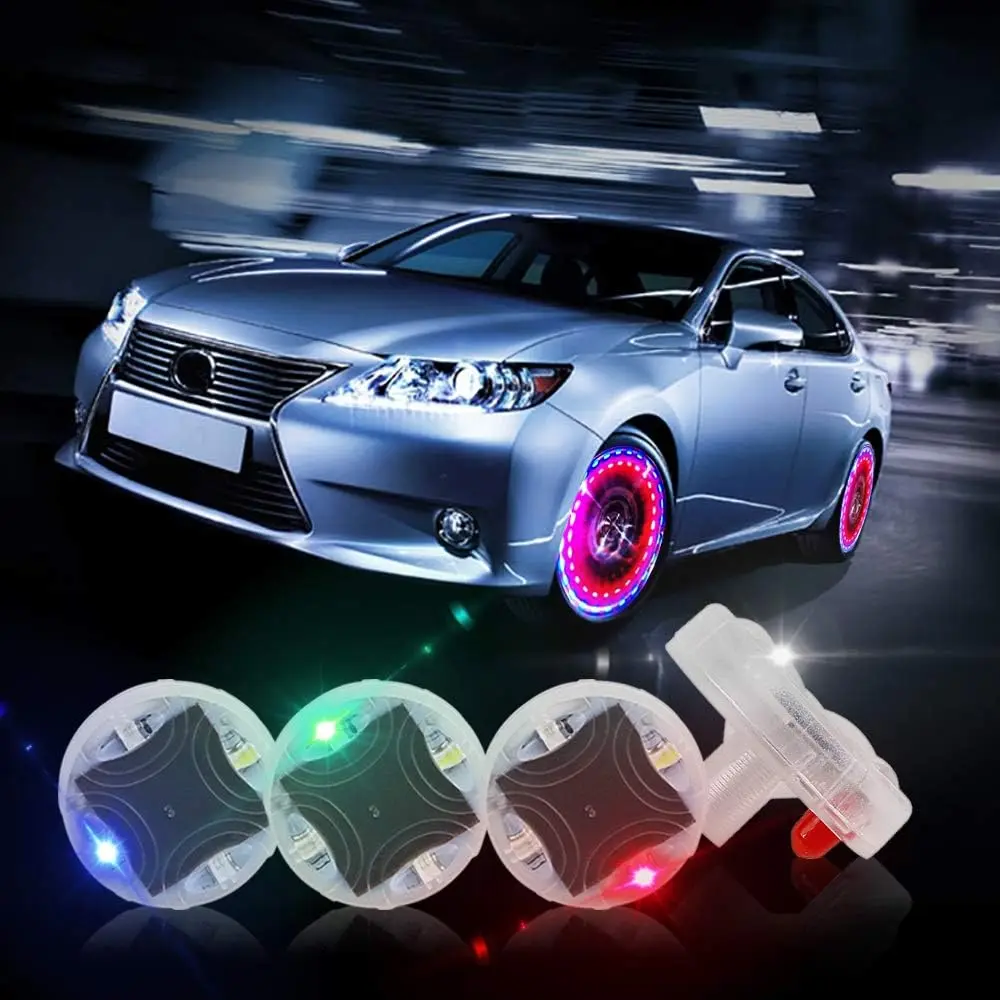 Light Up Every Ride with Motion Sensor LED Tire Valve Lights for Car Bike Motorcycle Night Safety Glow