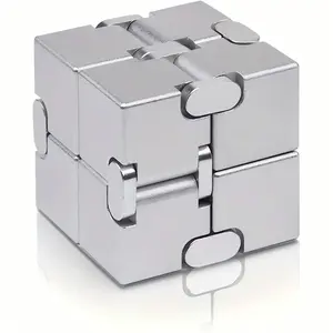 New Version Finger Toy - Fidget Cube Silver Cube Infinity Cube Super Durable, Sensory Gift for Adults and Teenagers