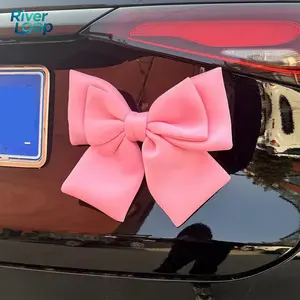 Cute Car Bow Decor for Women, Girly Rear Trunk Bow Ornament, Aesthetic Car Exterior Accessory for SUV, Sedan & Motorcycle, Stylish Waterproof Decoration for Daily Driving & Photo Styling