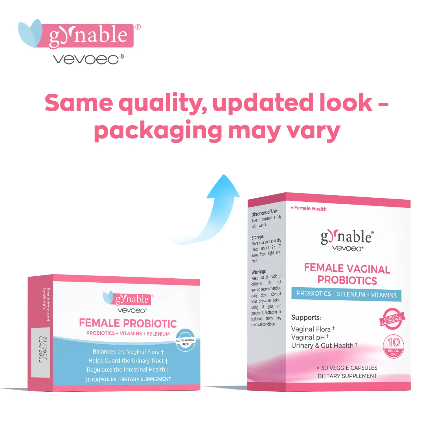 Gynable Female Probiotics| Women's Probiotics for HPV, BV, UTIS,Yeast Infection, pH Balance, Odor- All in One Solution with Lactobacillus & Selenium,V