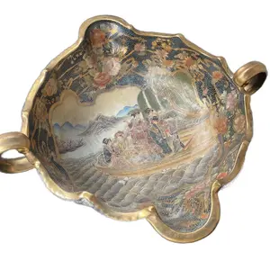 Large satsuma stule handled bowl