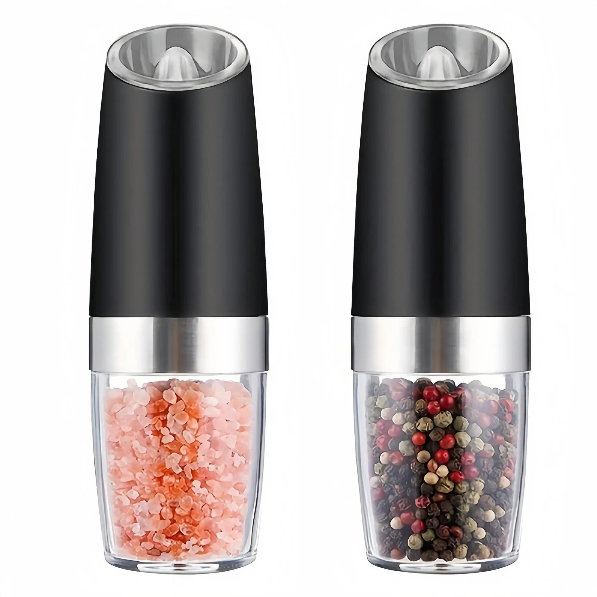 Electric Salt & Pepper Grinder Set, Batteries Required Coarseness Grinder for Salt,Automatic Grinder with Light, Kitchen Grinder (Batteries not Includ