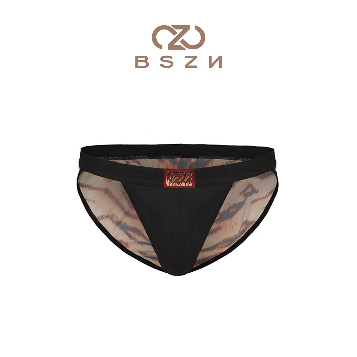 Half Beast “Wild Cry” Tiger Roar Mountain Niche Sexy Men’s Underwear – Triangle Brief with High Waist and Prominent Tiger Print