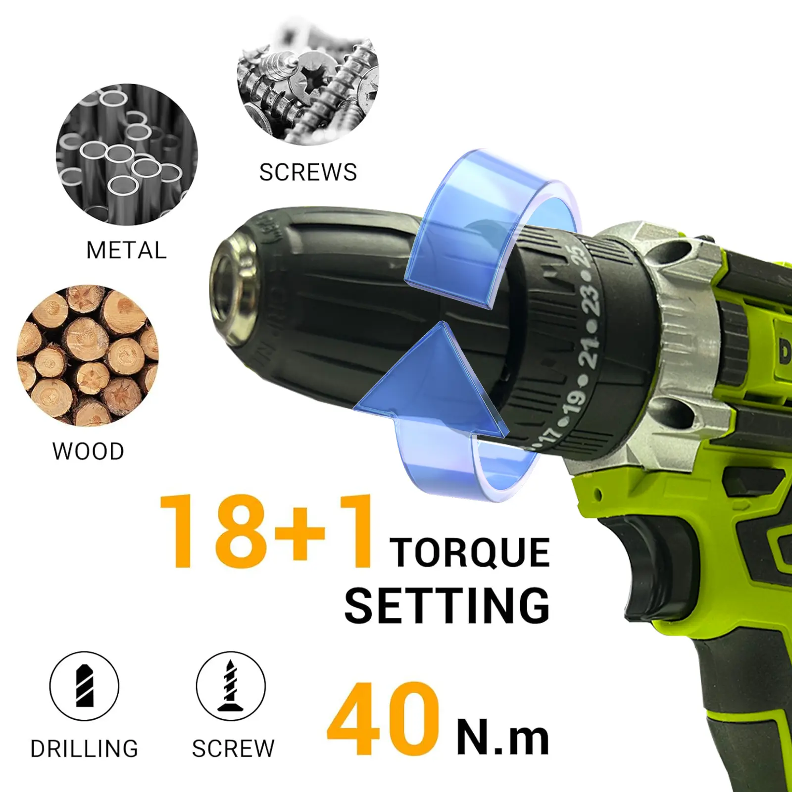 Devenbo Tool kit (95pieces) With 12v Cordless Power Drill Two