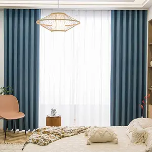 Luxury Dusty Blue Velvet Curtains, Noise Reduction Soundproofing, Home Atmosphere Enhancer, 2pcs Curtain Fabric Only, No Sheer Panels Included, Window Curtain