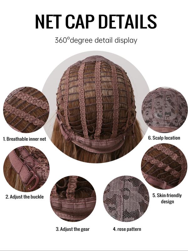 30 Inch Long Curly Wigs for Women, Gorgeous Fluffy Wigs with Bangs, Synthetic Full Machine Wigs for Party, Daily Use, Synthetic Fiber Wigs