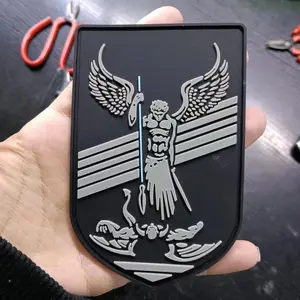 "Good always wins" Badge on Clothes Archangel PVC Hook&Loop Patch Angel Armband Backpack Stickers