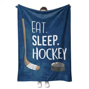 Cozy Hockey Fan Flannel Throw Blanket - Ultra-Soft, Warm, and Plush for Snuggling Up on Couch, Bed, or Sofa - Perfect Gift Idea for Sports Enthusiasts, Christmas, Thanksgiving, and Any Occasion