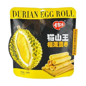 Kaqile Musang King Durian Egg Rolls 228g - Premium Malaysian Snack, Crispy & Creamy
