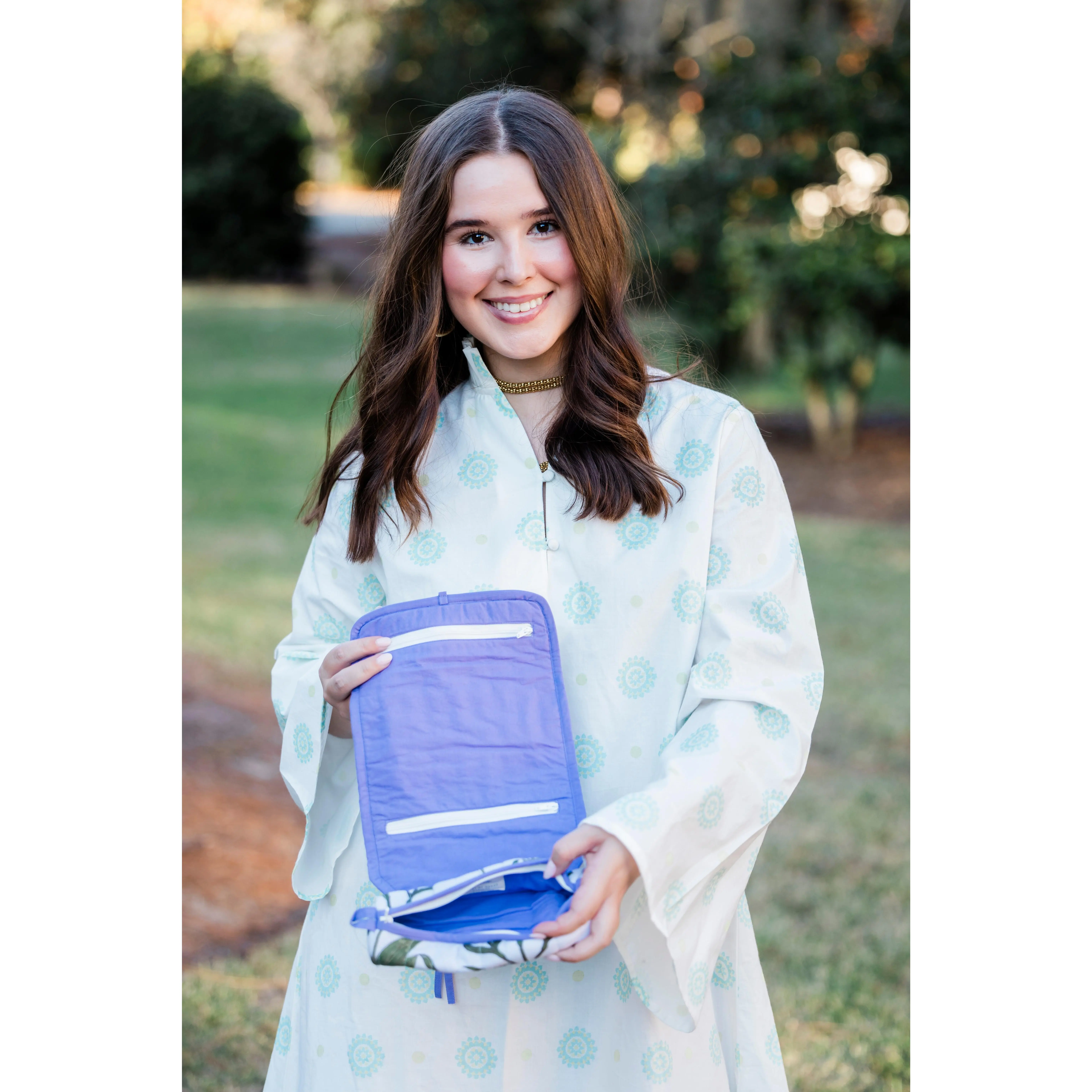 Iris Lavende Luxe | Quilted Jewelry Roll