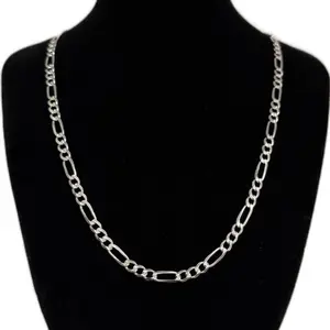 Cadena Fígaro de 5mm Sólida en Plata 925 Méx