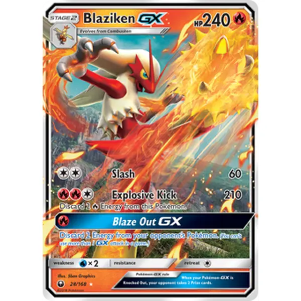 Pokemon TCG Blaziken GX Celestial Storm Near Mint Trading Card Single