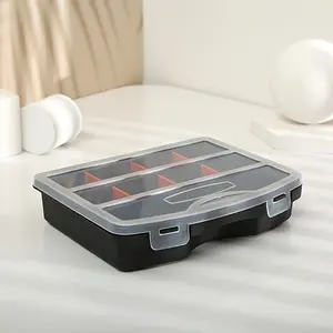 Clear Plastic Organizer Box Storage Container with Dividers for Beads Jewelry Fishing Tackle Hardware