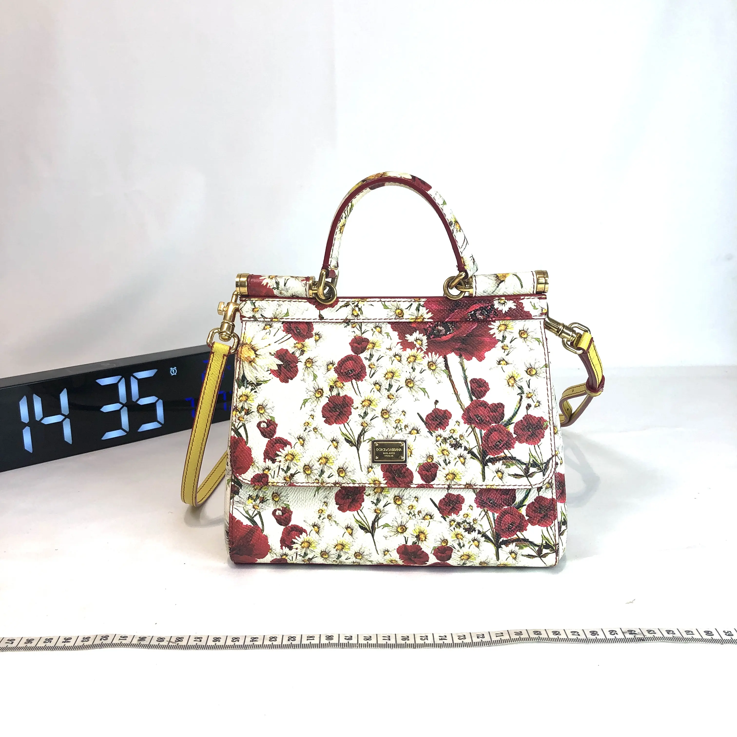 Pre-owned DOLCE & GABBANA leather Crossbody Bags Sicily Floral Print Dauphine Handbag 23999075