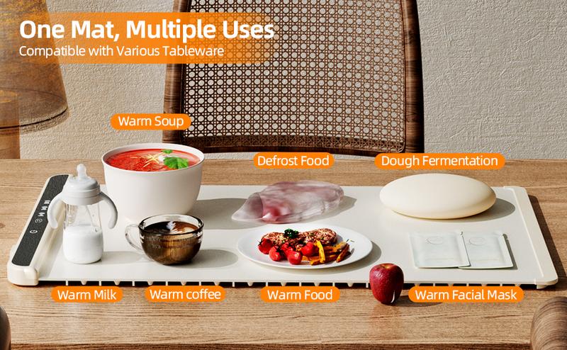 2026 Warming Mat for Food, Rapid Full-Surface Heating, Portable & Rollable Versatile Food Warmer for Countertop, Perfect for Gatherings, Parties &Everyday Use