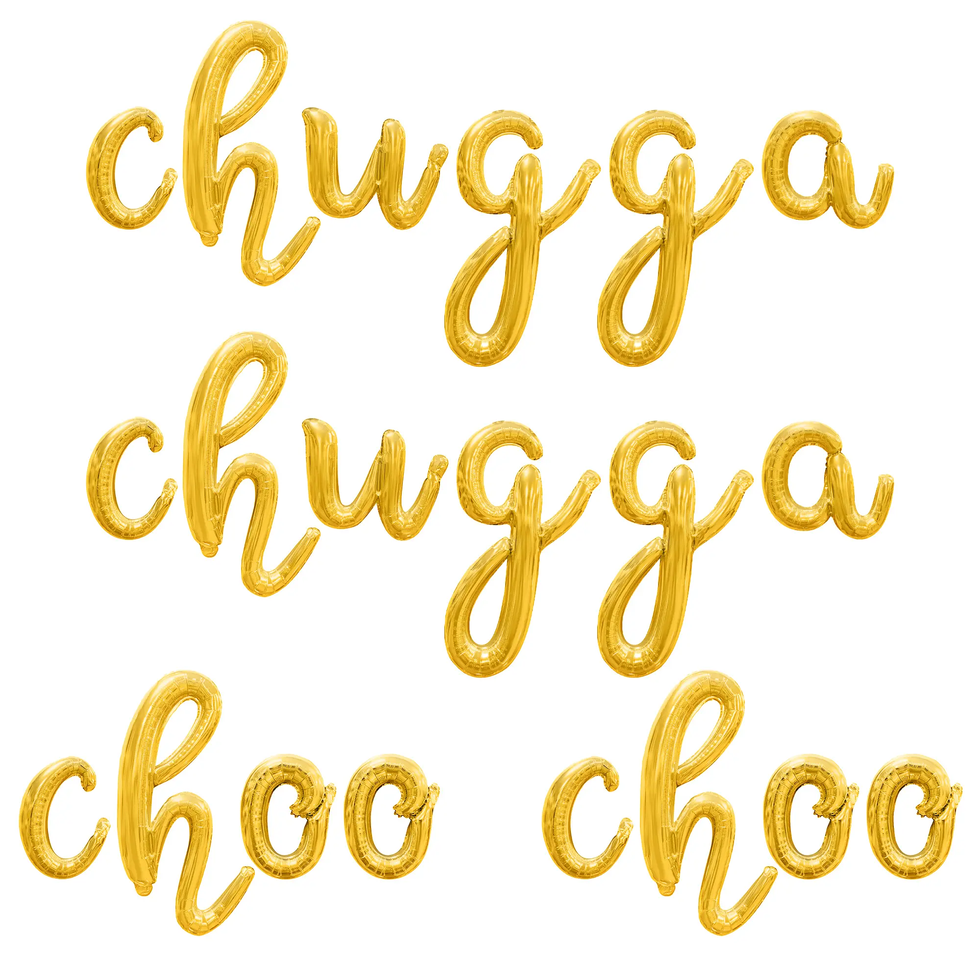 Cursive Script Letter Balloons - CHUGGA CHUGGA CHOO CHOO 16" Inch Alphabet Letters Foil Mylar Balloon Birthday Party Banner