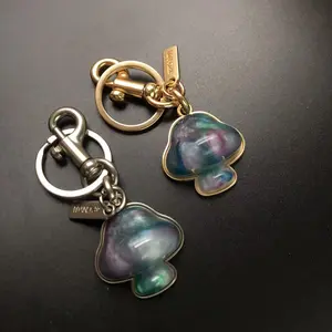 {Keychain} Dreamy Starry Sky Mushroom Keychain Pendant - Creative Mushroom Pendant Metal Keychain Bag Pendant