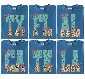 [Select Your State]Custom State Abbreviation T-Shirt – Personalized USA State Tee, Comfort Colors 1717 Garment Dyed Shirt, Vintage Soft Cotton Tee, Made in USA, Gift for Men & Women