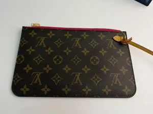Pre-owned Louis Vuitton coated canvas Clutches & Wristlets Pink Neverfull Detachable Pouch