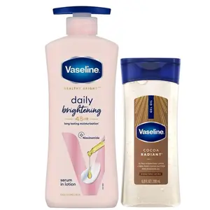 Vaseline Daily Brightening Lotion with Serum (400ml) & Coco Gel (200ml) – Long-Lasting Body Care Moisturizer for Hydration, Soothing Skin Repair, Selfcare & Wellness