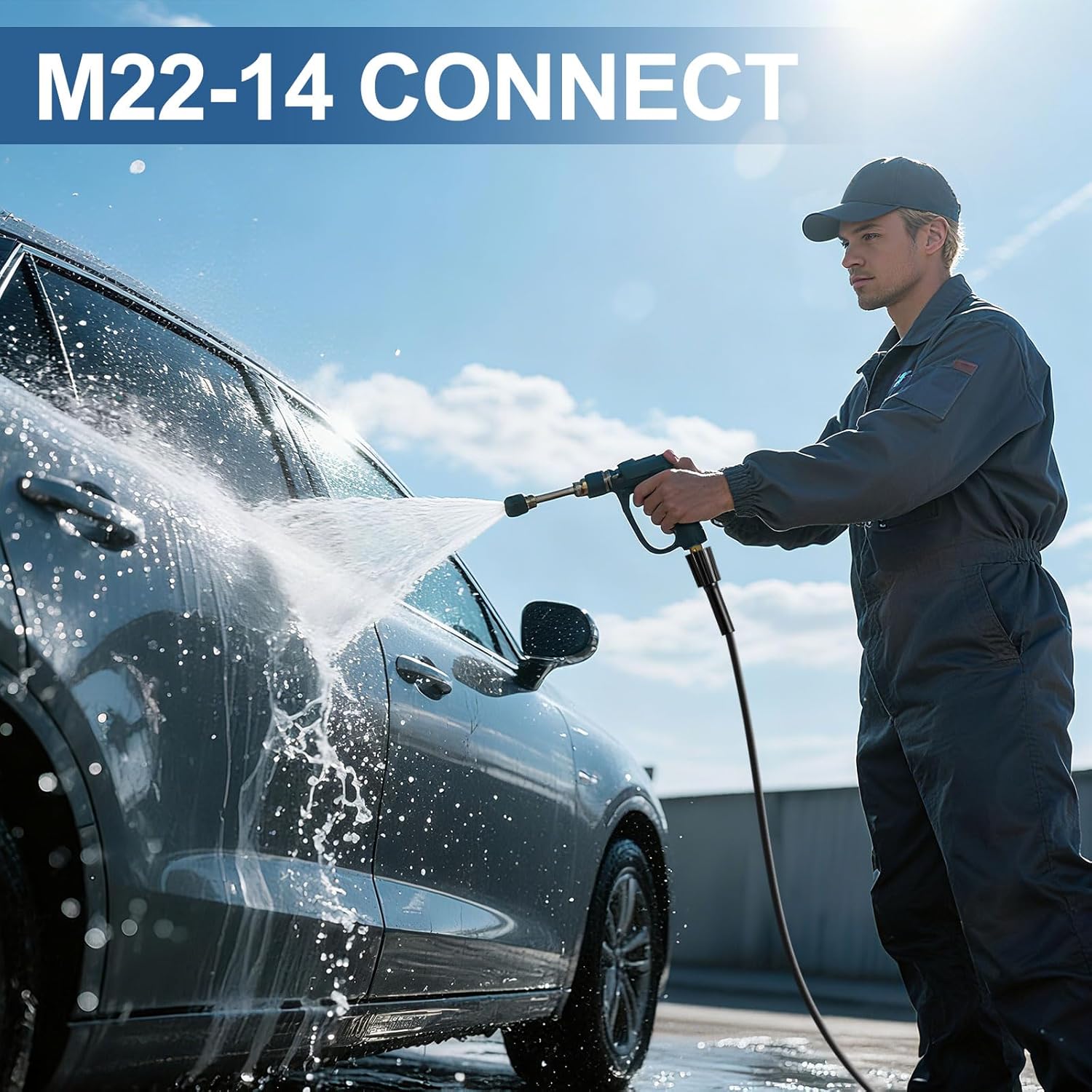 50FT High Pressure Washer Extension Hose 1/4" inch Fittings Kink Resistant Power Washer Replacement Hose