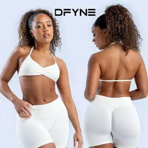 DFYNE Impact  Shorts Set – Seamless Sculpt Fit with Stylish Cross-Back Bra & Booty-Lifting Bottoms Lightweight Compression Activewear Fitness Clothes