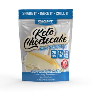 Giant Sports Keto Cheesecake Shake Mix - Gluten Free Powder Mix - Meal Replacement - Works Great with Almond Milk - New York Style (20 Serving Bag)