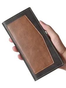 Vintage Colorblock Wallet with 11 Card Slots, 3 Large Cash Pockets, Zipper Pocket, Ideal for Daily Use, Holds Multiple Cards & Cash