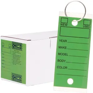 Genuine Self Laminating Key Tags Green 3x3 inch Writable Labels with 250 Rings Durable Bulk Supplies for Auto  Office Use