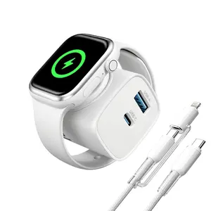 3-in-1 PD 20W Fast Charging Block with Built-in Wireless Charger for Apple Watch iPhone AirPods Dual USB C & A Ports Universal Compatibility UL FCC Certified summervibes