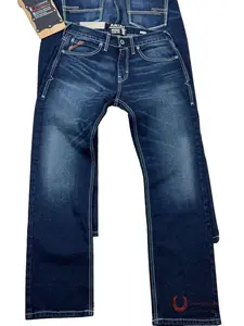 ARIAT Mens Jean Nightingale M8 Modern Fit Slim Leg 10051604 Casual Pants with Stretch Fabric & Unique Back Pocket Design Trouser Medium Wash Denim