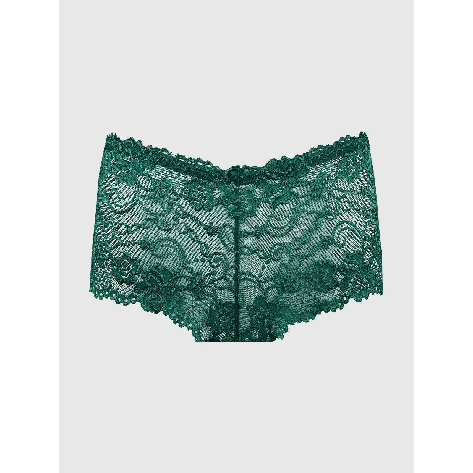 Frederick's of Hollywood Women's Kirsten Lace Cheeky Panty with Scallop-Trimmed Edges and a Comfortable Fit