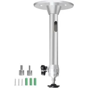 Universal Mini Projector Mount, 175mm  Alloy Projector Ceiling Wall Mount Stand, 3-in-1 Bracket with 3 Adapters (3.9/6/6.35mm) for HAPPRUN, AuKing, , , Nebula, CCTV Camera,