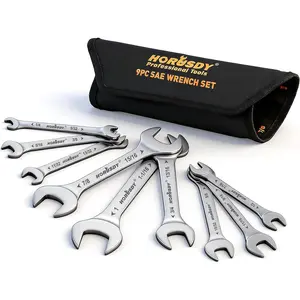 Thin Wrenches Set| SAE|| Including 1/4" - 1"| Bike Wrench Set| Thin Open End Wrench Set with Rolling