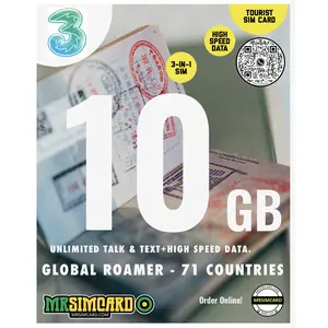 Costa Rica Sim Card - 3UK - 10GB